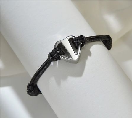 Stainless Steel Heart Cremation Urns Bracelet for Ashes Adjustable Length 17cm-25cm